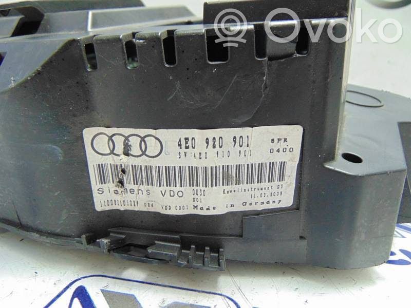 Audi A8 S8 D3 4E Speedometer (instrument cluster) 