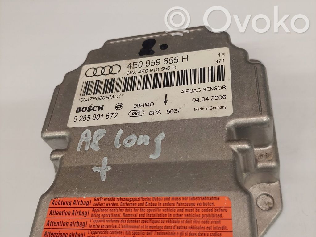 Unidad de control/módulo del Airbag   4E0959655H,4E0910655D,A381C3AD,C0579D827CC8