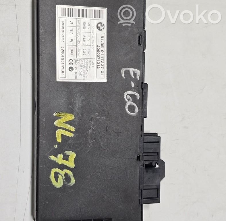 BMW 5 E60 E61 Unitate/modul de comandă CAS 