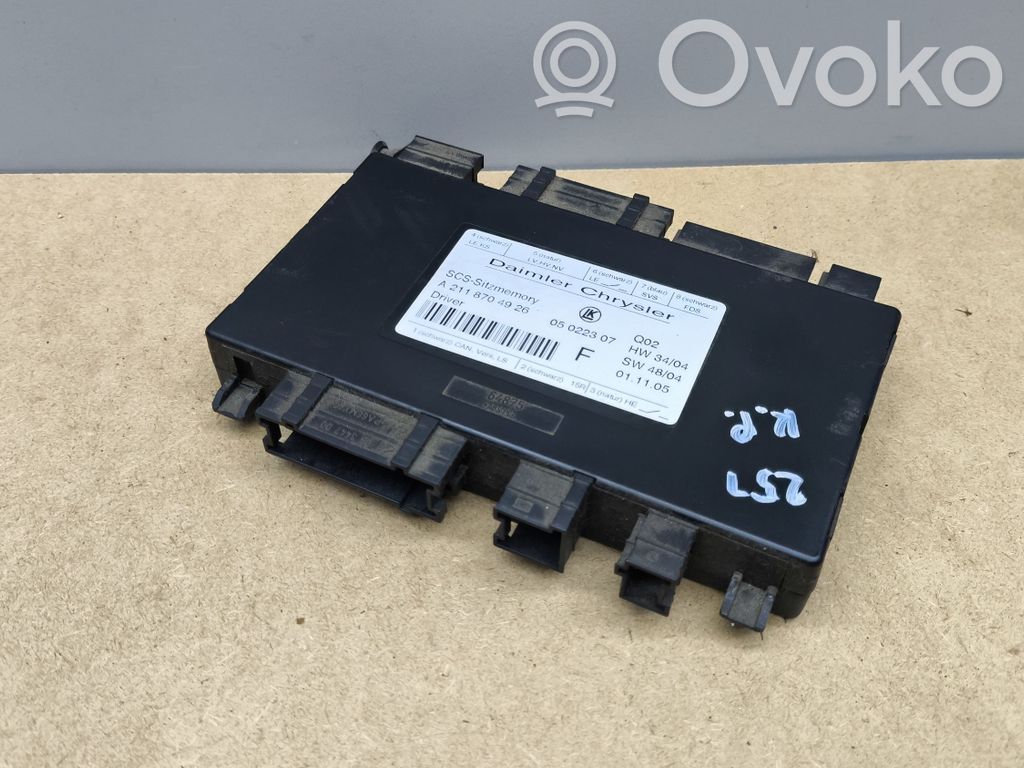 Mercedes-Benz R W251 Module de commande de siège 