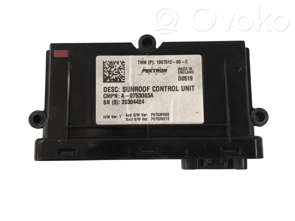Tesla Model S Sunroof control unit/module 