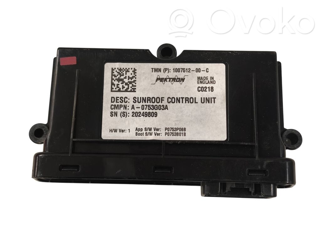 Tesla Model S Sunroof control unit/module 