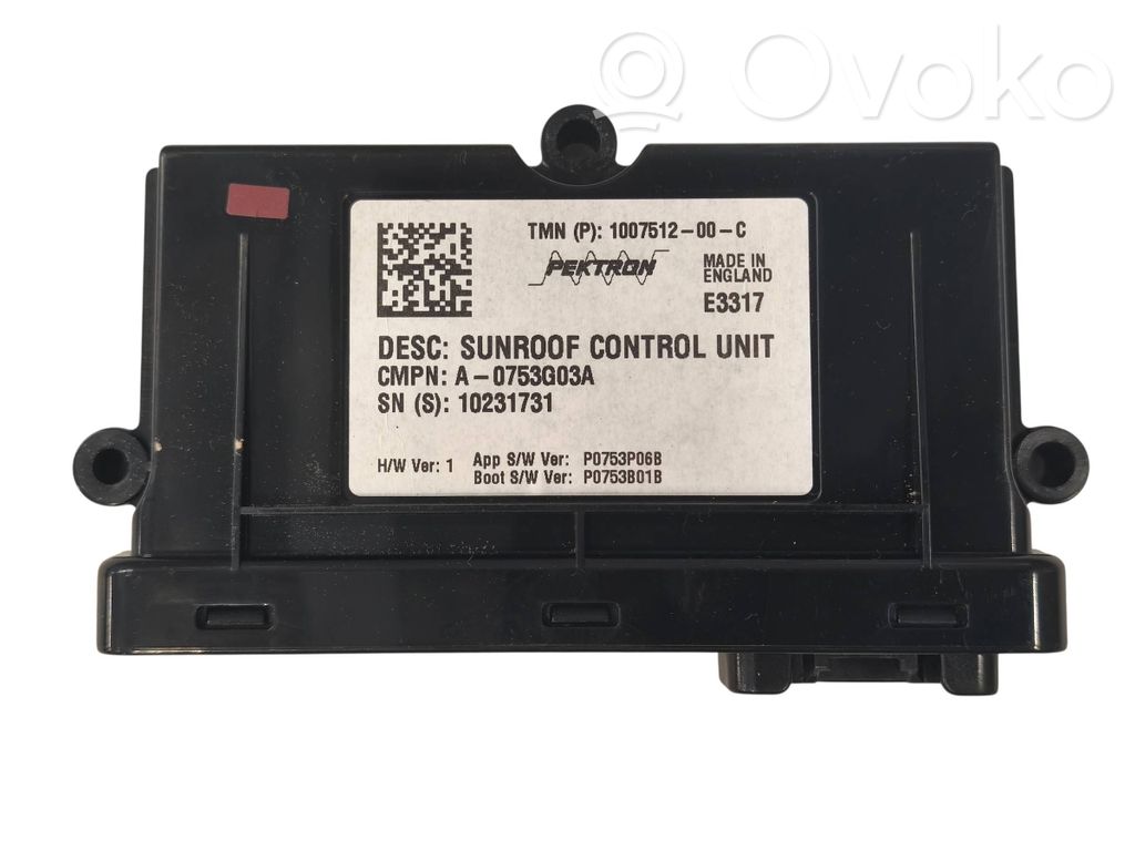 Tesla Model S Sunroof control unit/module 