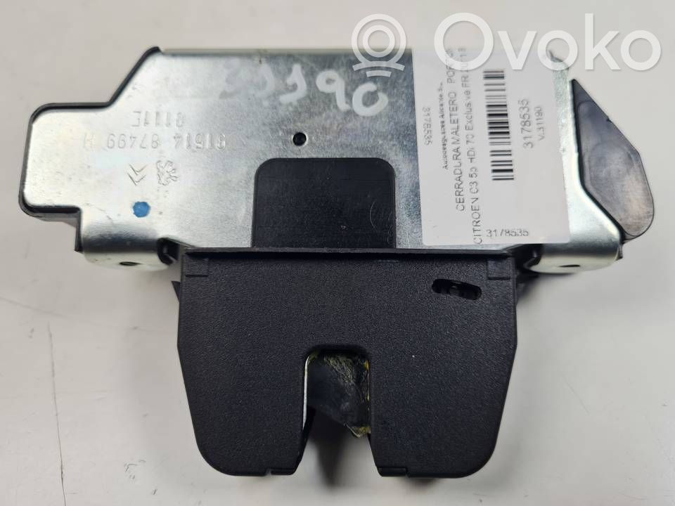 Citroen C3 Încuietoare portbagaj 
