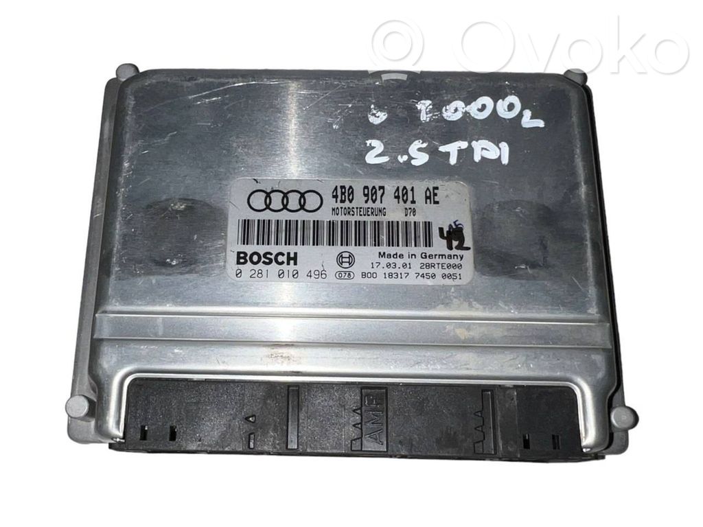 Engine control unit/module   4B0907401AE,0281010496,28RTE000