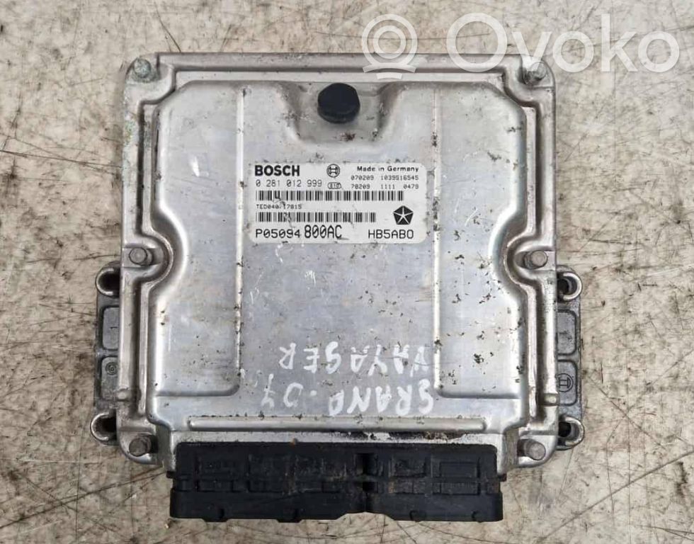 Engine control unit/module   0281012999,1039S16545,P05094800AC