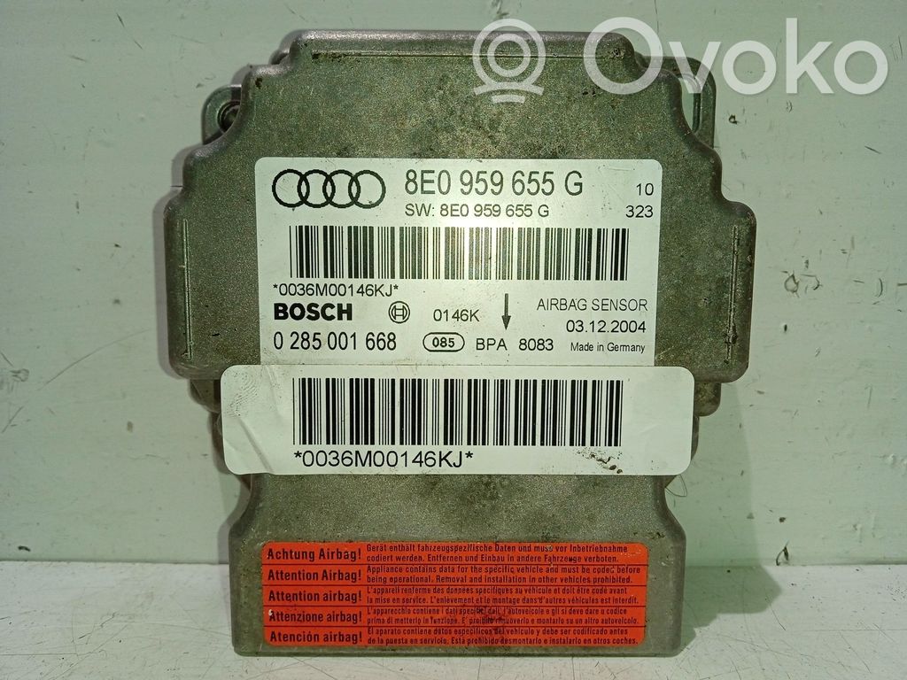 Module de contrôle airbag   8E0959655G