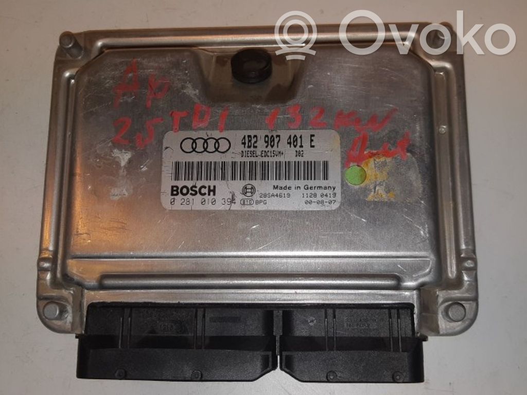 Engine control unit/module   4B2907401E,0281010394