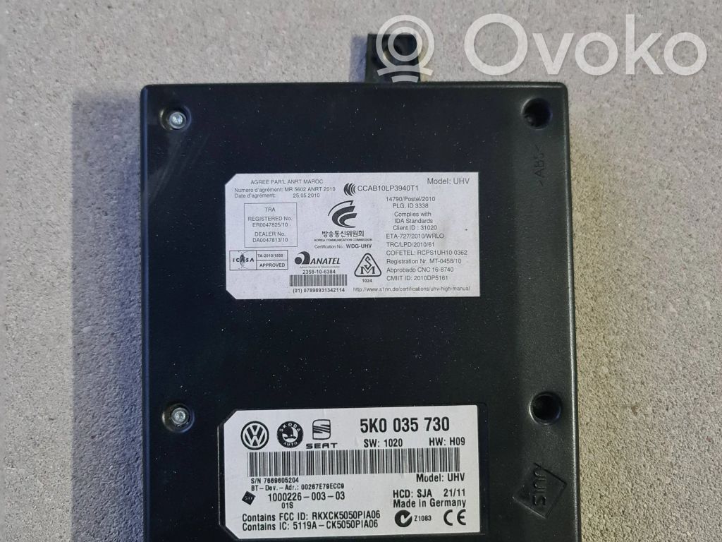 Skoda Octavia Mk2 (1Z) Unidad de control/módulo de bluetooth 