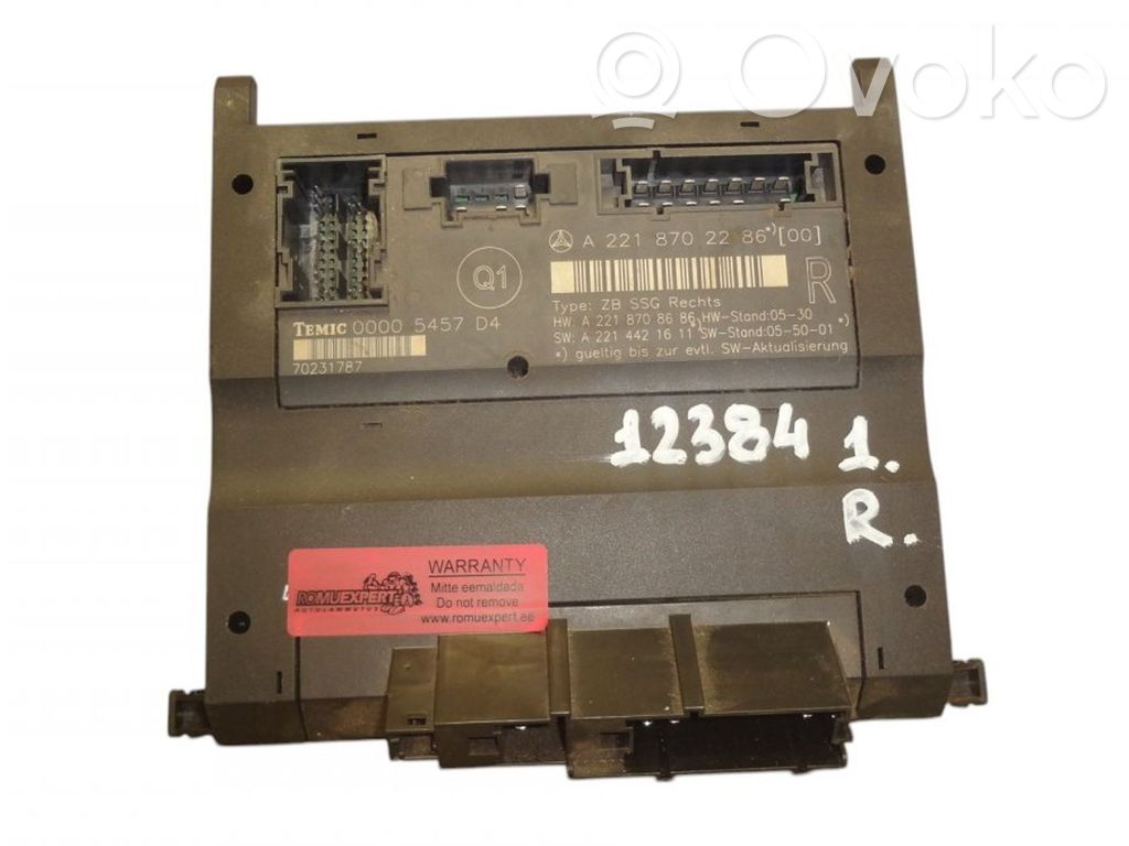 Mercedes-Benz S W221 Module de commande de siège 