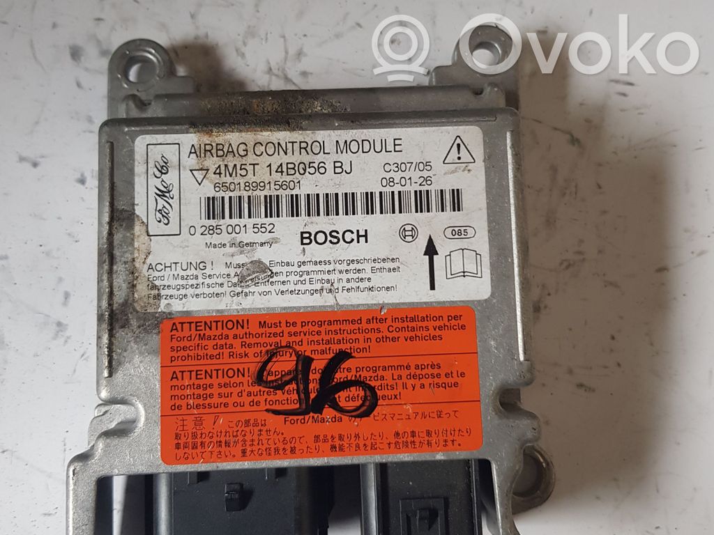 Airbag control unit/module   0285001552,4M5T14B056BJ,650189915601