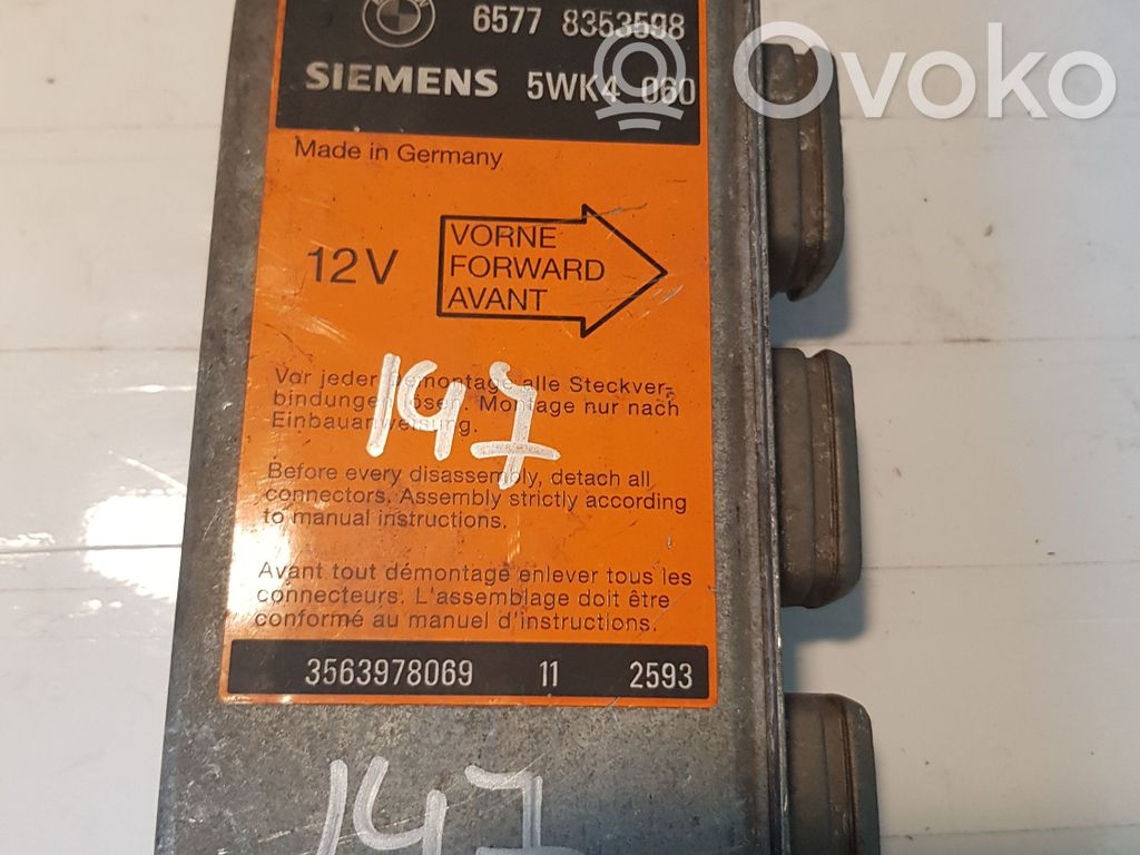 BMW 3 E36 Module de contrôle airbag 