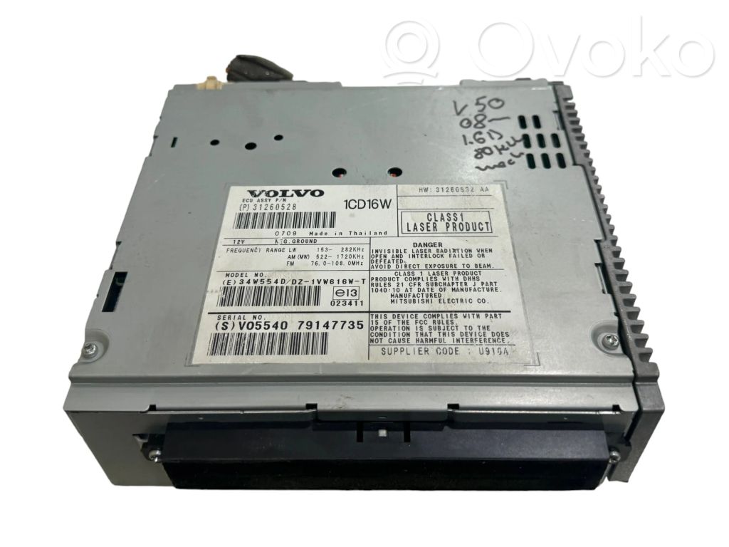 Volvo V50 Radio/CD/DVD/GPS head unit 