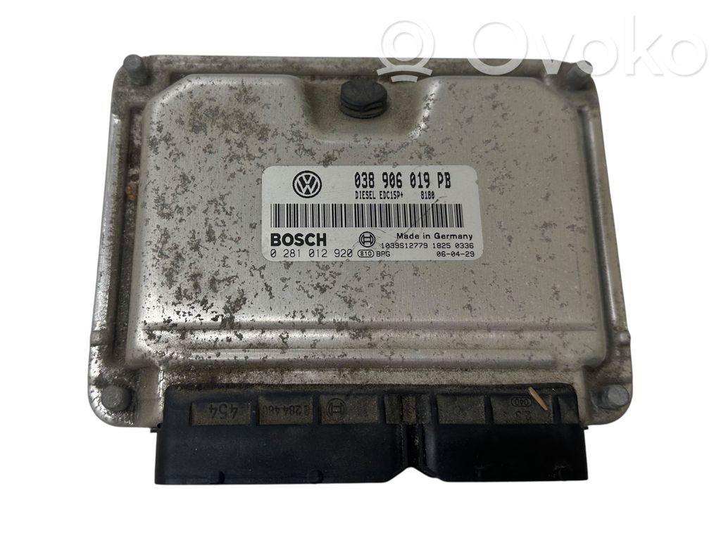 Engine control unit/module   038906019PB,0281012920,1039S12779