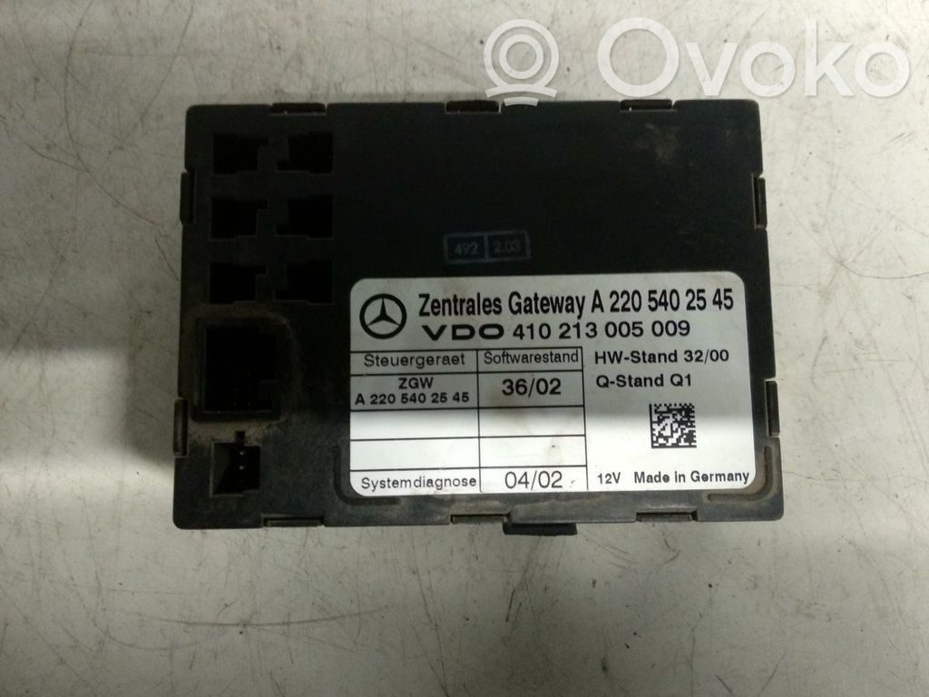 Mercedes-Benz S W220 Unidad de control/módulo del bloqueo de puertas 
