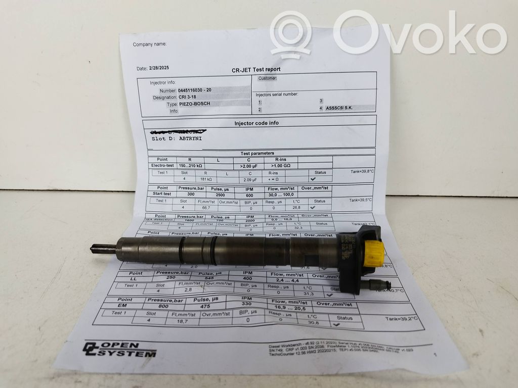 Volkswagen Eos Wtryskiwacz paliwa 