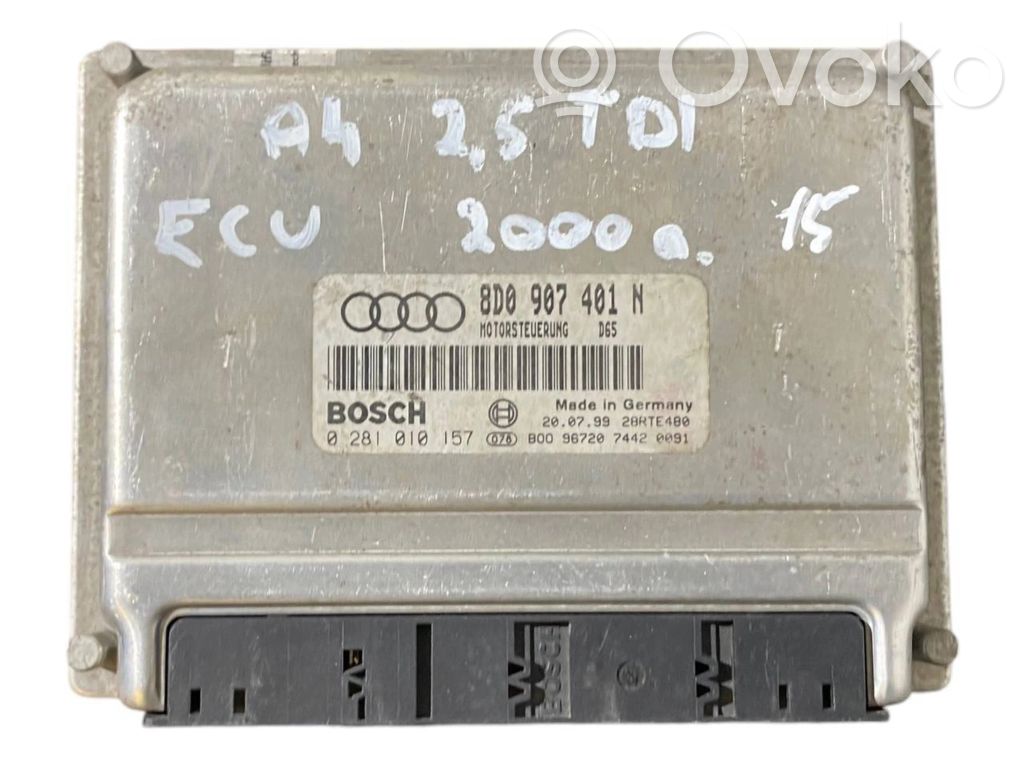 Engine control unit/module   8D0907401N,28RTE480,0281010157