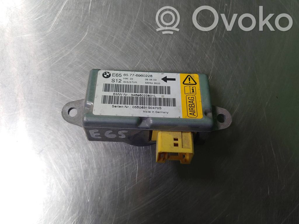 BMW 7 E65 E66 Sensor impacto/accidente para activar Airbag 