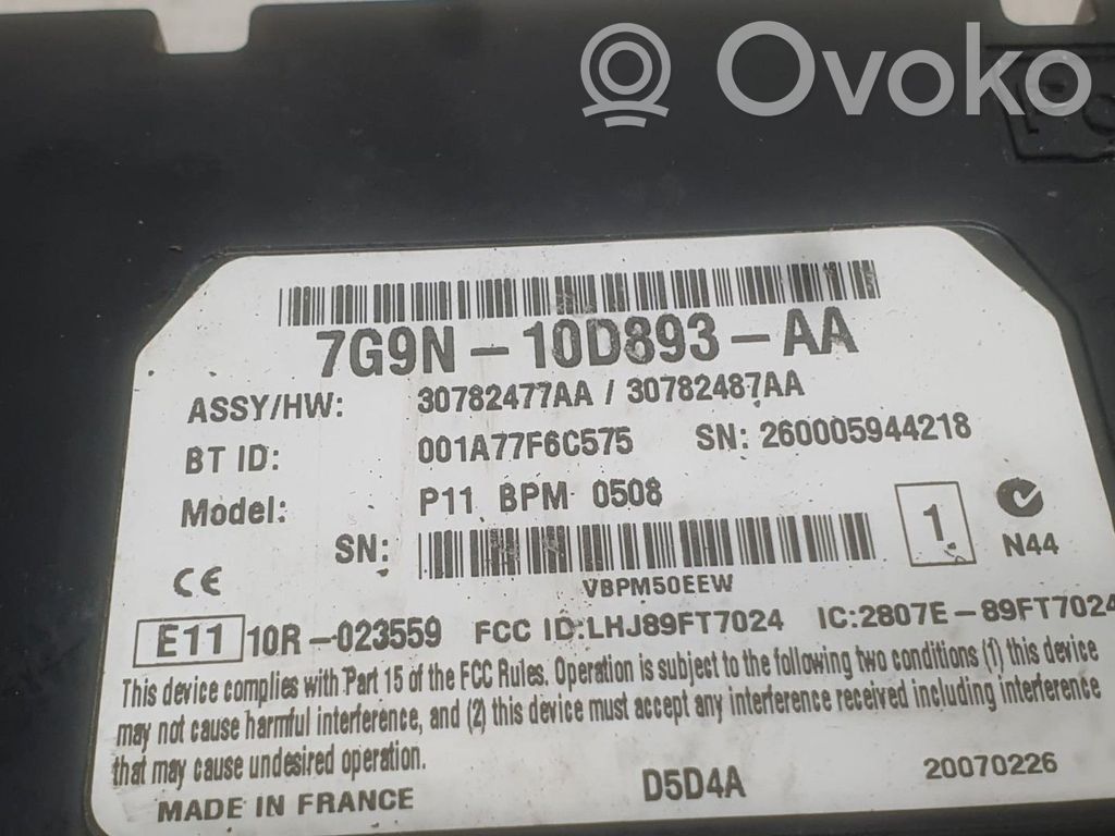 Unidad de control/módulo de bluetooth   7G9N10D893AA