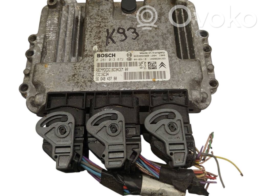 Engine control unit/module   9653958980,9664843780,0281013872