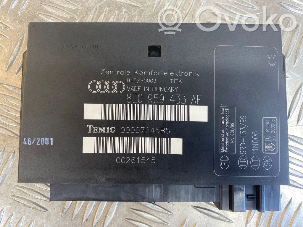 Audi A4 S4 B6 8E 8H Module confort 