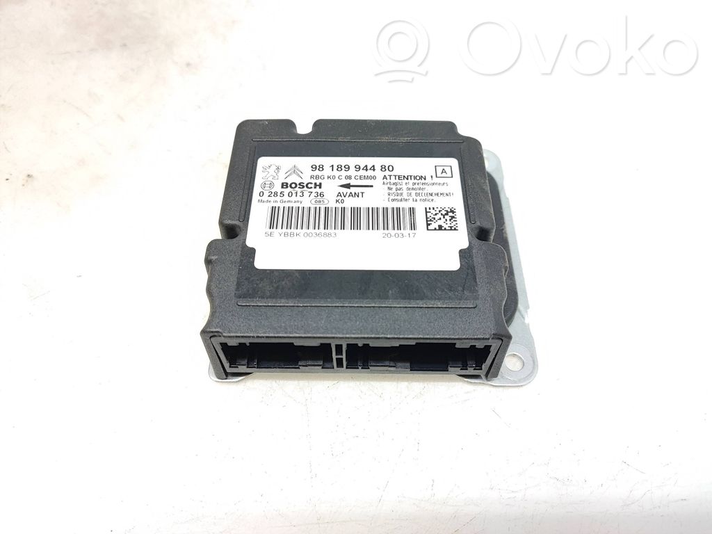 Toyota Proace Airbag control unit/module 