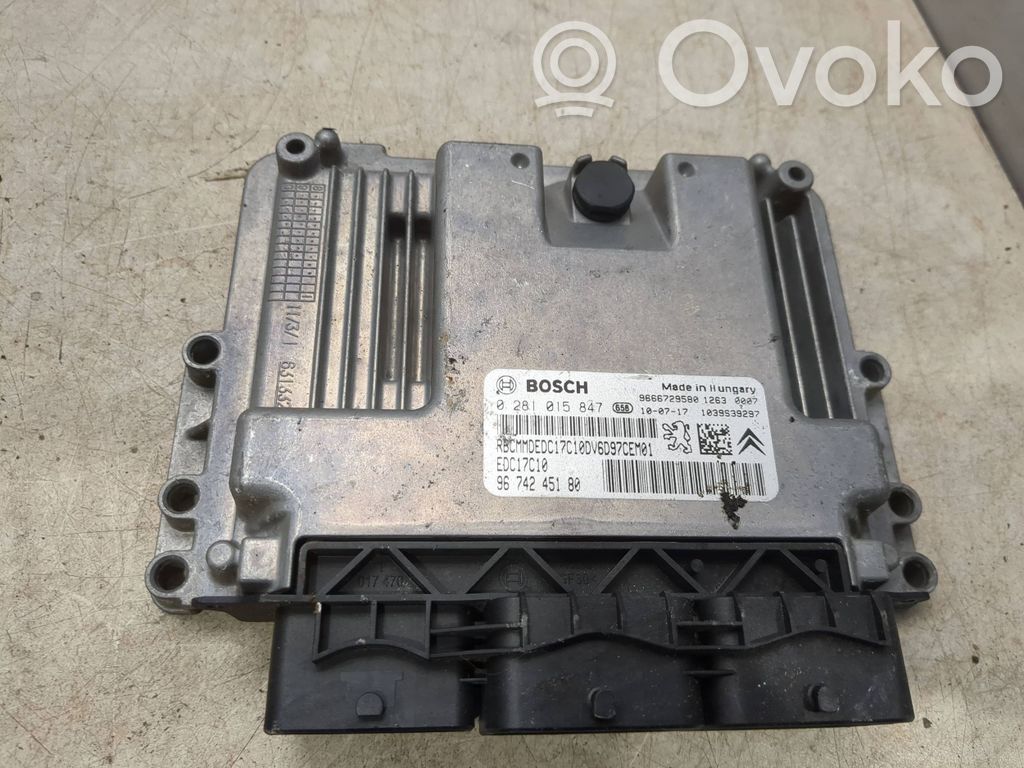 Engine control unit/module   0281015847,9674245180,9666729580