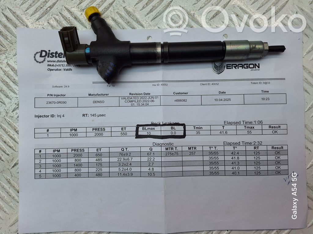 Toyota Verso Wtryskiwacz paliwa 