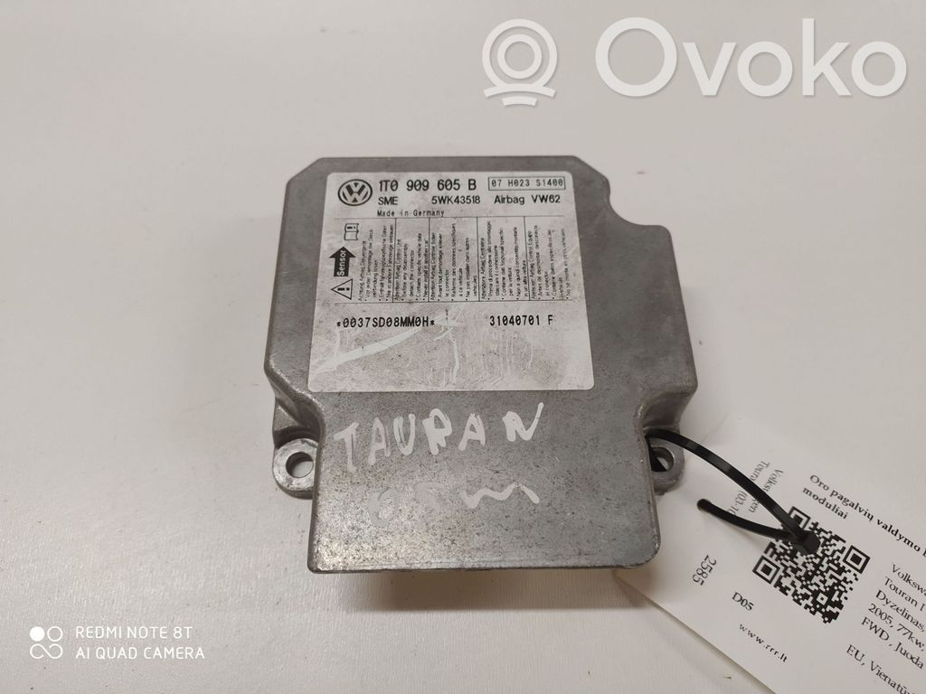 Volkswagen Touran I Centralina/modulo airbag