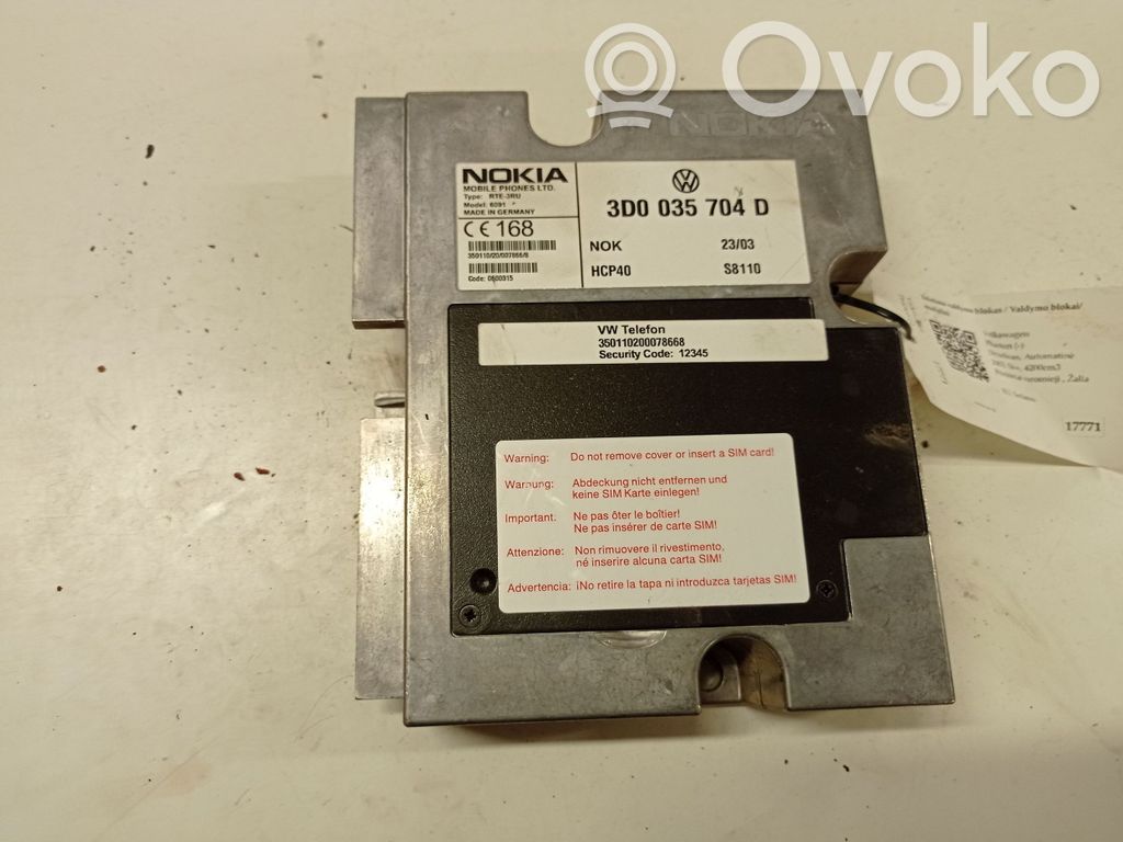 Volkswagen Phaeton Phone control unit/module 