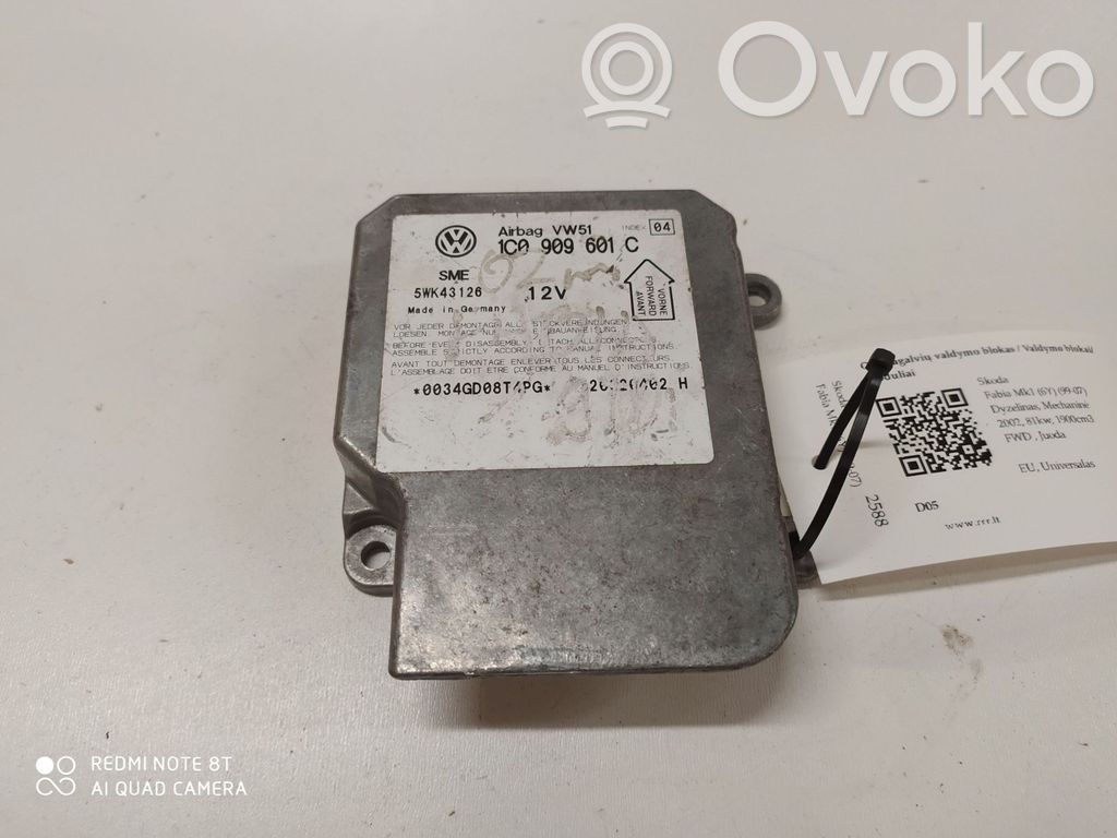 Skoda Fabia Mk1 (6Y) Unitate/modul de comandă airbaguri 