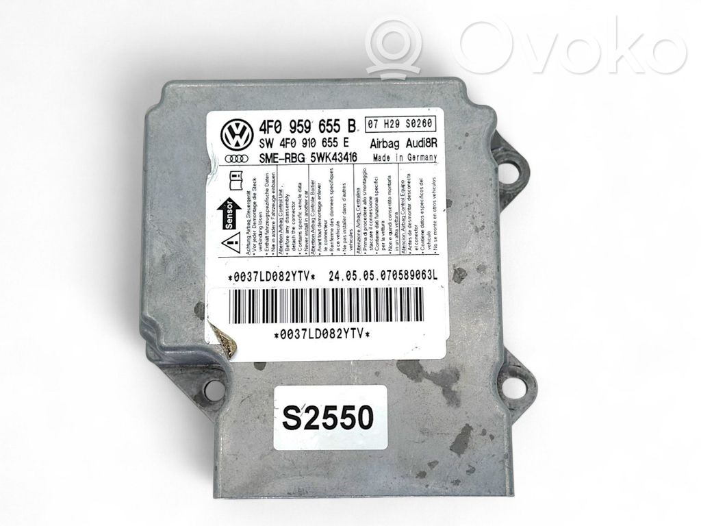Audi A6 S6 C6 4F Centralina/modulo airbag 