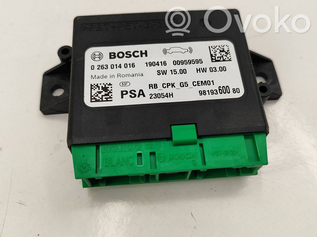 Peugeot 5008 II Parkošanas (PDC) vadības bloks 