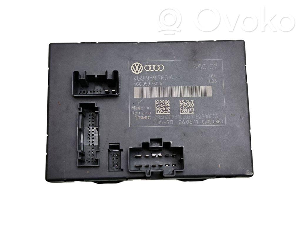 Audi A6 S6 C7 4G Module de commande de siège 
