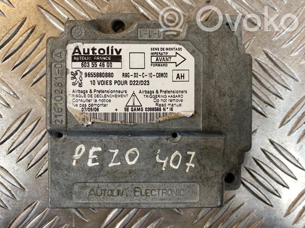 Peugeot 407 Airbag control unit/module 