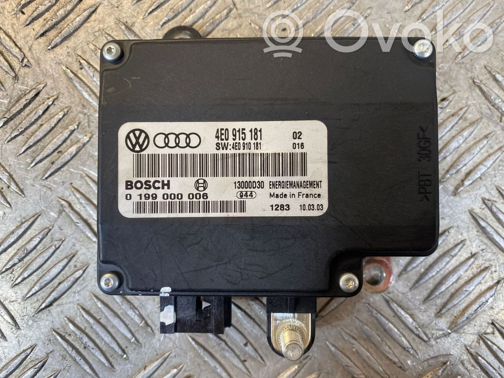 Audi A8 S8 D3 4E Module de contrôle de batterie 