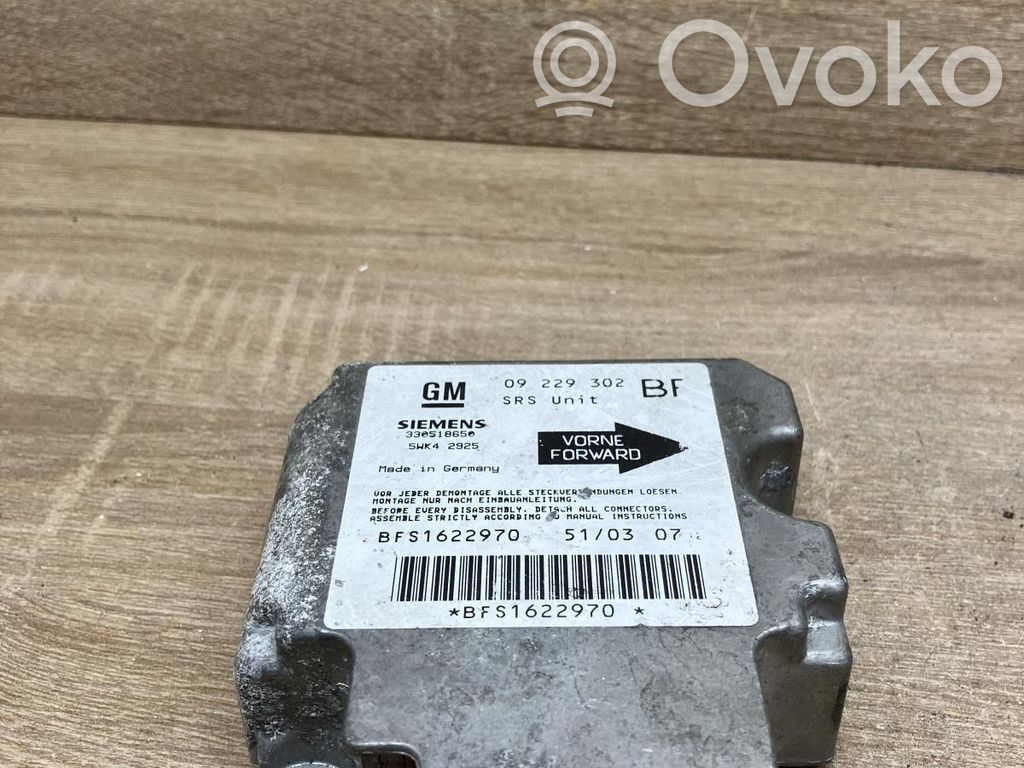 Opel Astra G Module de contrôle airbag