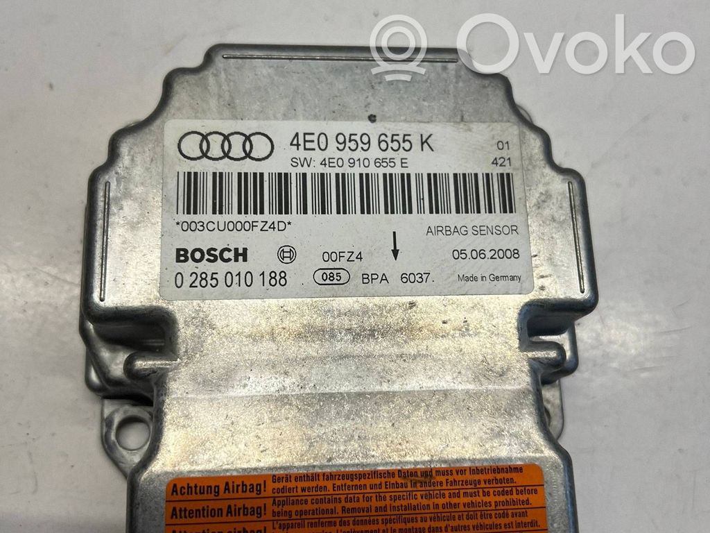 Audi A8 S8 D3 4E Unidad de control/módulo del Airbag 