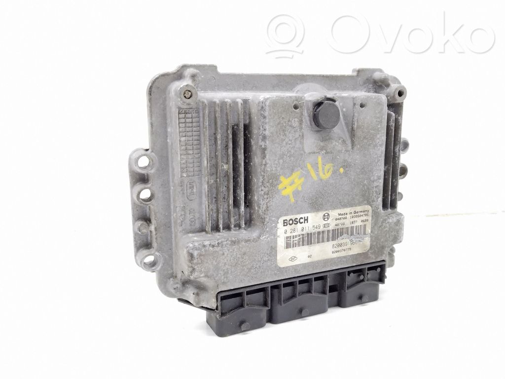 Unidad de control/módulo del motor   82000391966,0281011549