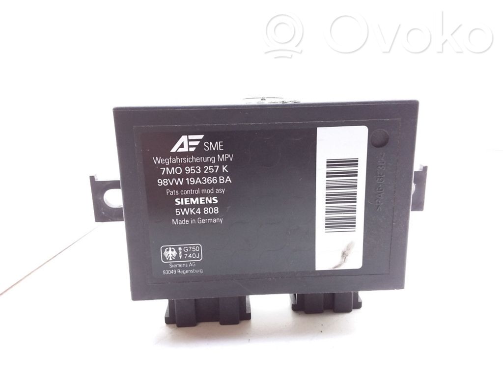 Immobilizer control unit/module   7M0953257K,98VW19A366BA,5WK4808