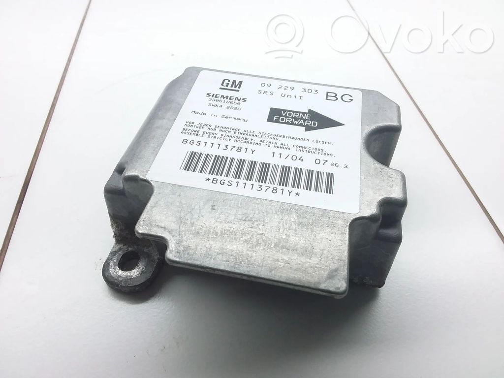Opel Zafira A Sterownik / Moduł Airbag 
