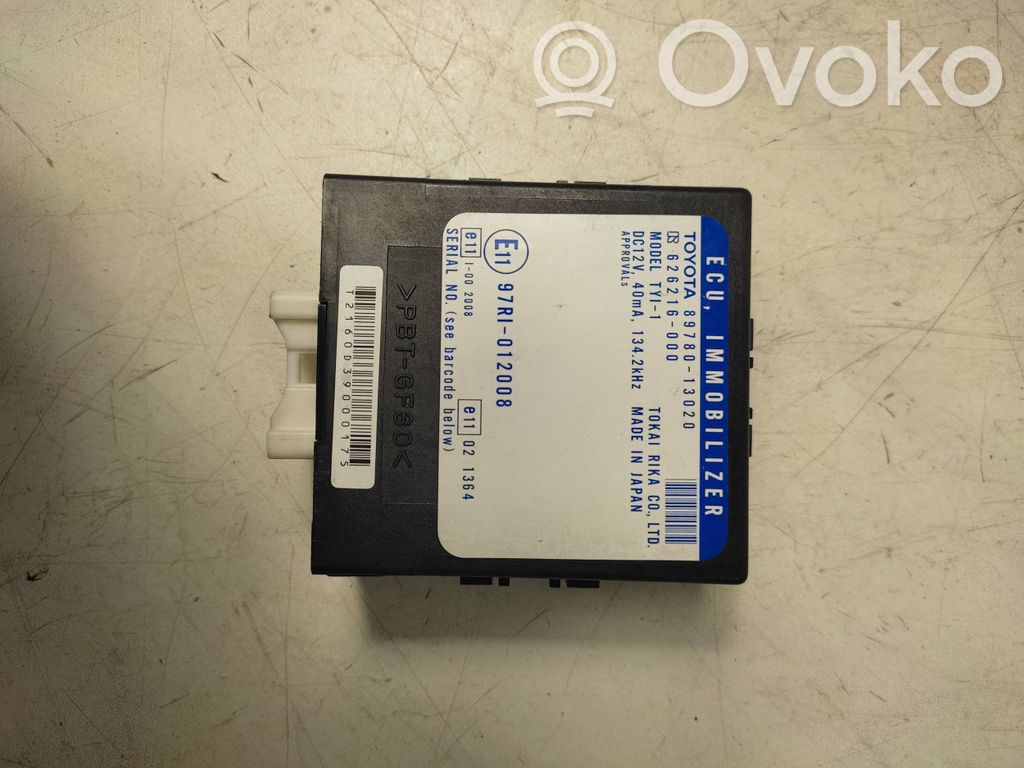 Toyota Corolla Verso E121 Immobilizer control unit/module 