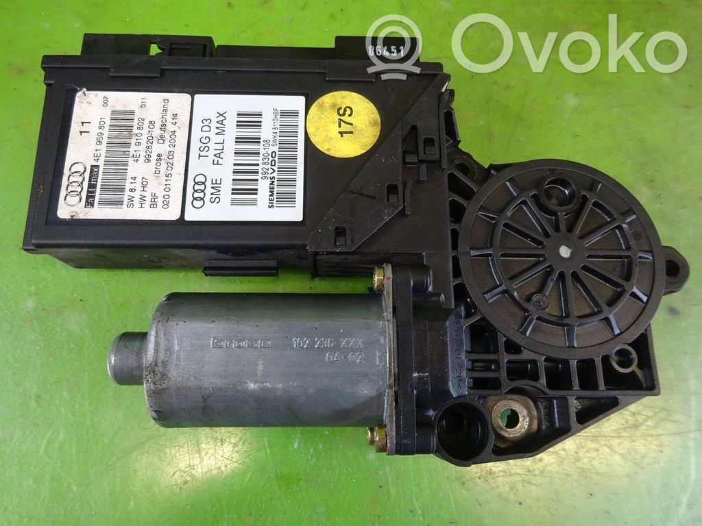 Audi A8 S8 D3 4E Macara ușă față cu motor 