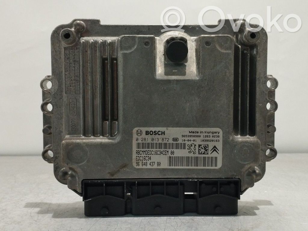 Engine control unit/module   9664843780,0281013872,9653958980,EDC16C34