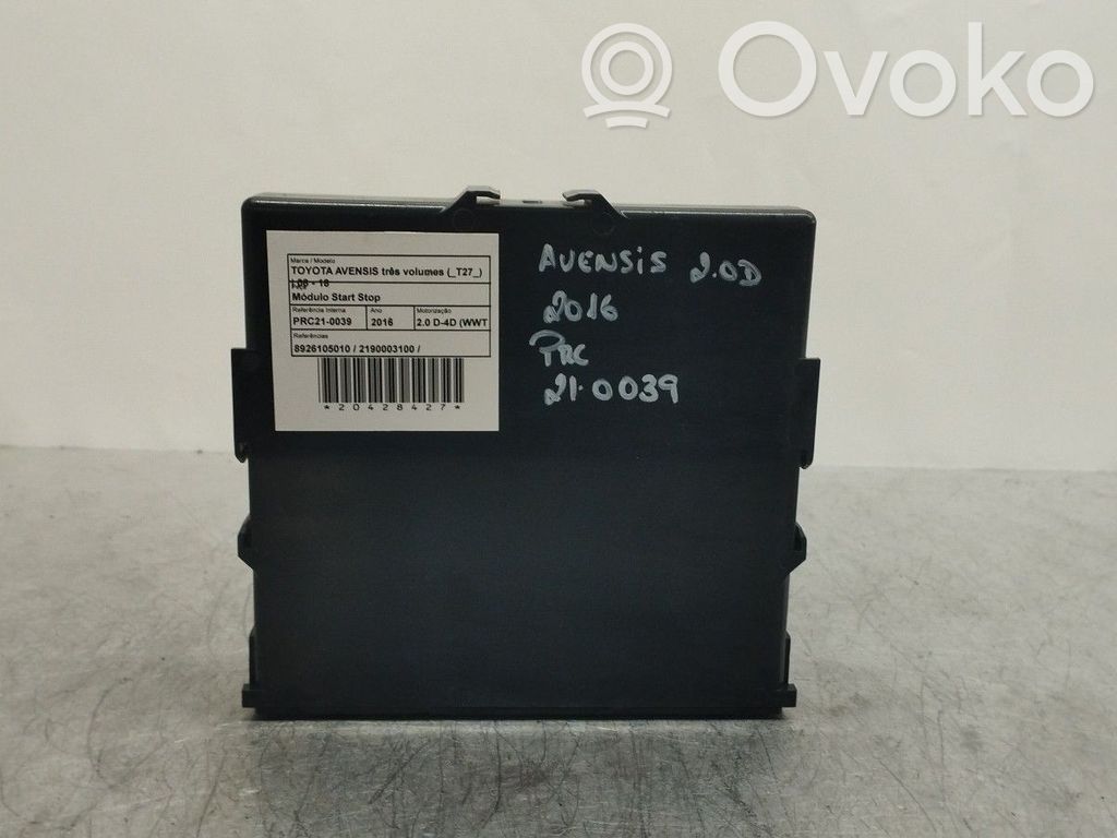 Toyota Avensis T270 Module de commande marche/arrêt