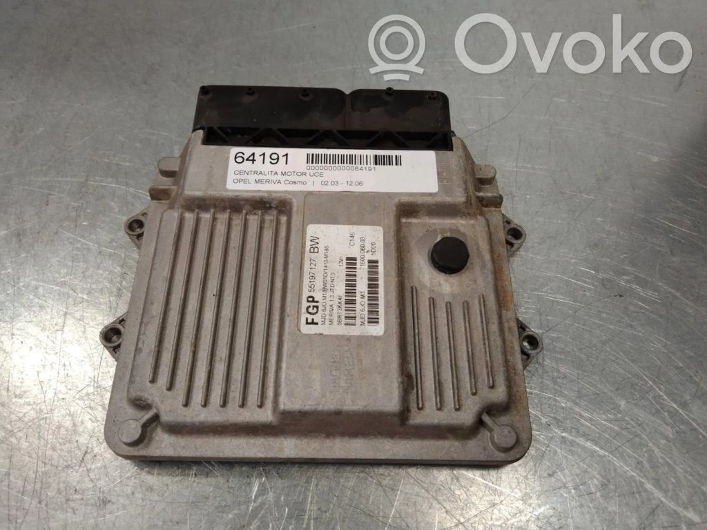 Opel Meriva A Komputer / Sterownik ECU silnika 