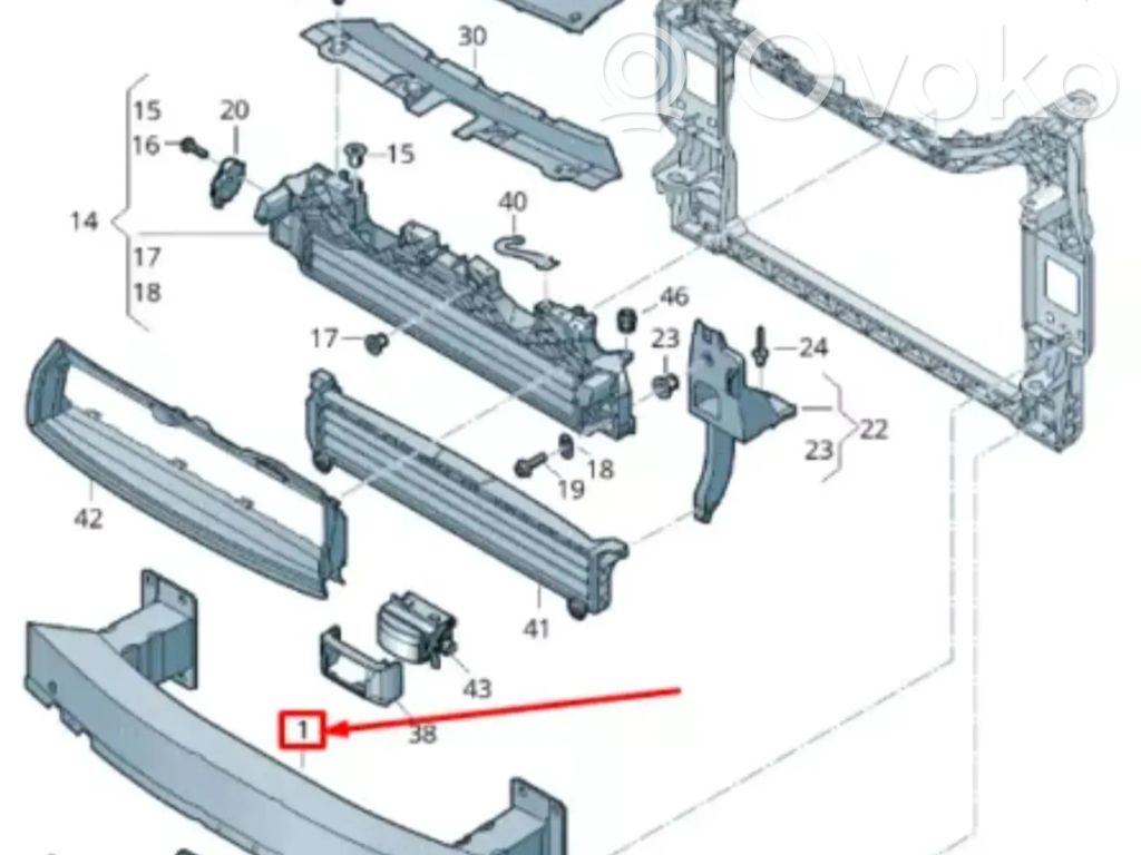 Audi e-tron Front bumper cross member 