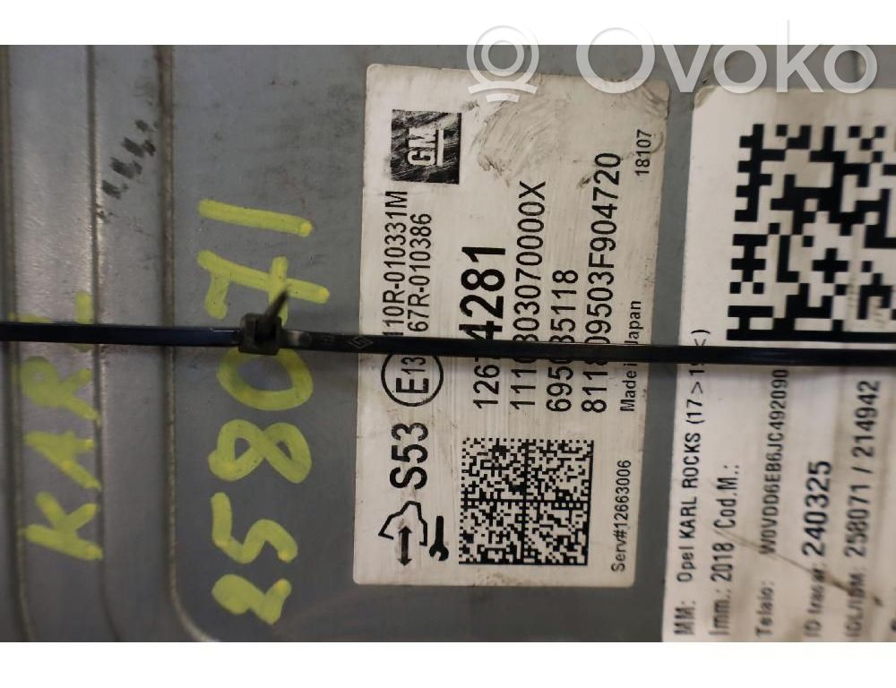 Opel Karl Air conditioning/heating control unit 