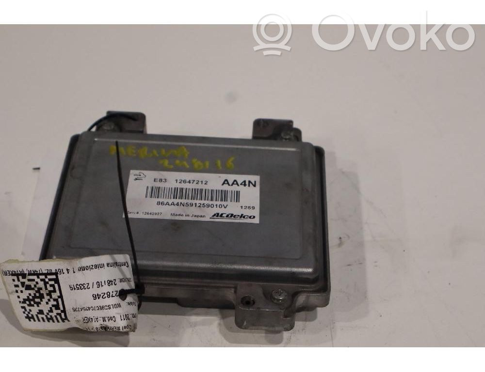 Opel Meriva B Unité / module de commande d'injection de carburant 