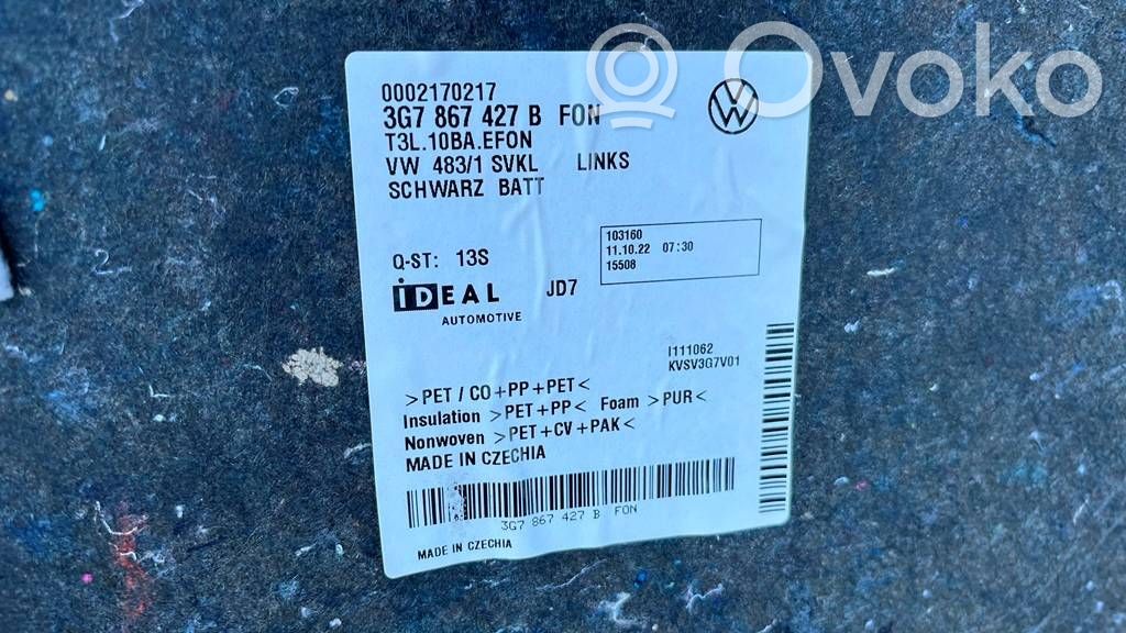 Volkswagen Arteon Rivestimento pannello laterale del bagagliaio/baule 